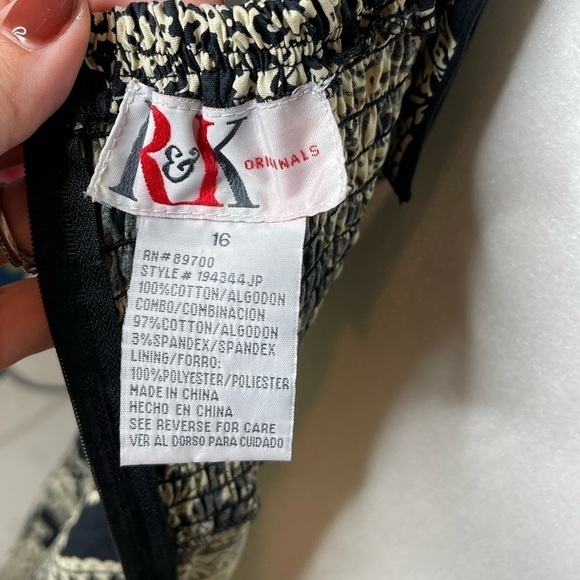 Vintage Y2K R&K Originals Cocktail Dress plus size 16 Paisley black and cream - Picture 10 of 14